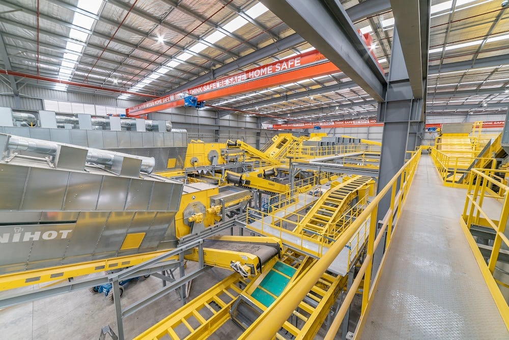 Inside BINGO's second Materials Processing Centre (MPC) at the Eastern Creek Recycling Ecology Park.