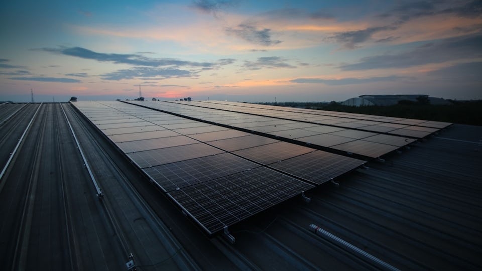 Global roll out of solar panels is helping boost renewable energy levels.