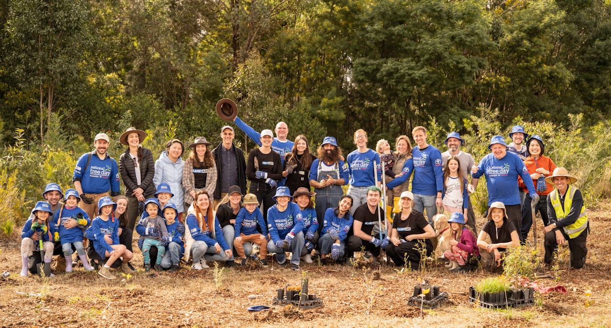 Planet Ark team at Fairfield planting trees for National Tree Day 