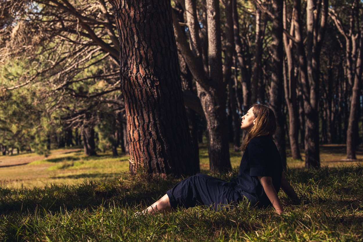 Woman forest bathing at Centennial Parklands (Image: Canto)