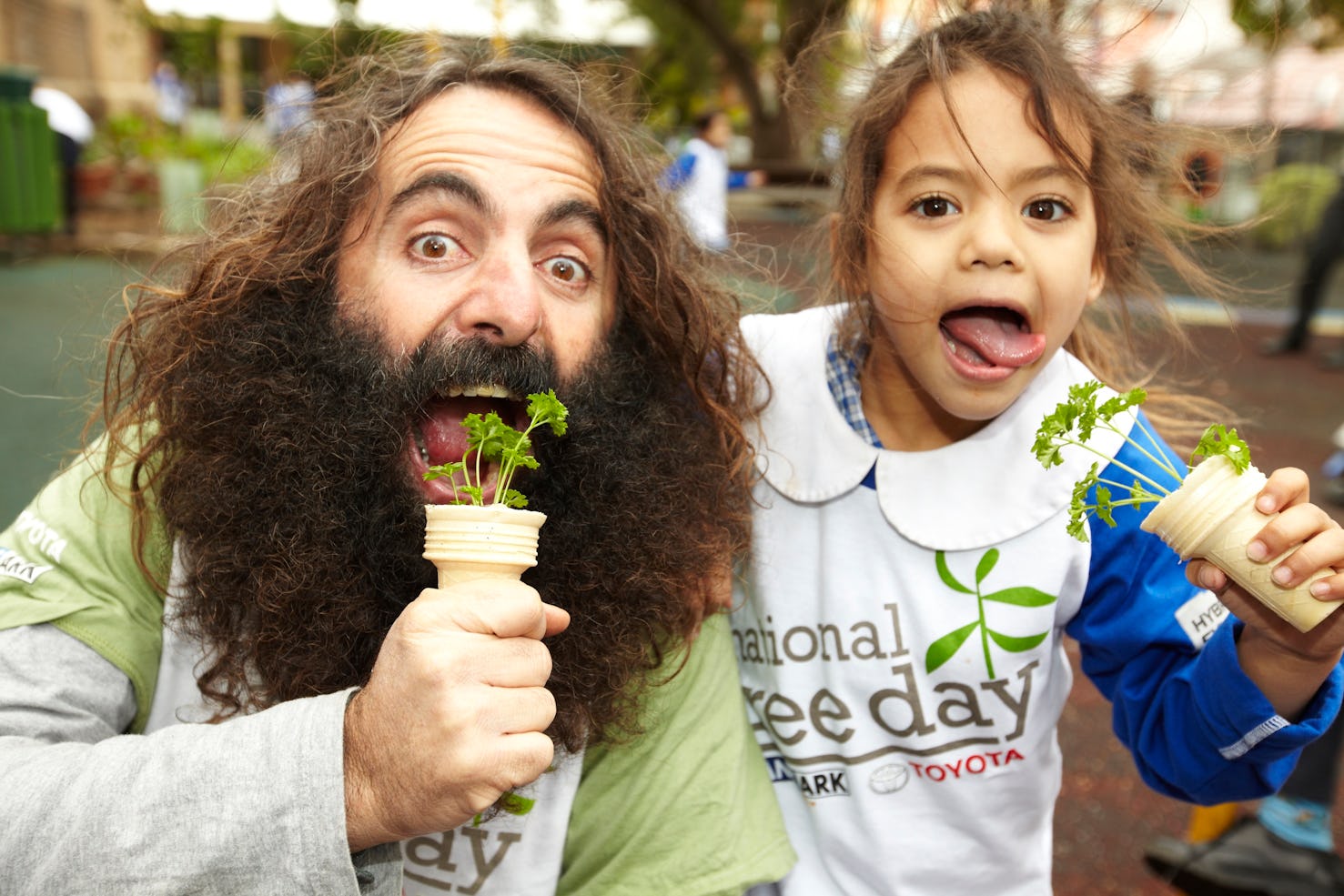 Young planters like this one in 2013 always have a good time when Costa is around.